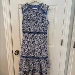 Blue and White Lace Dress